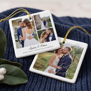 Onze Eerste Kerstmis Samen Fotoalbum Aandenken Keramisch Ornament