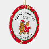 Onze eerste Kerstmis samen gepersonaliseerd Keramisch Ornament (Rechts)