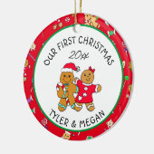 Onze eerste Kerstmis samen gepersonaliseerd Keramisch Ornament (Links)