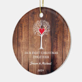 Onze eerste Kerstmis samen houdt van hout uit de r Keramisch Ornament (Links)
