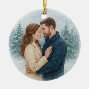 Onze Eerste Kerstmis Samen Kerstbal Keramisch Ornament