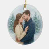 Onze Eerste Kerstmis Samen Kerstbal Keramisch Ornament (Links)