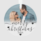 Onze Eerste Kerstmis Samen Koppel 2 Foto Ornament (achterkant)