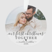 Onze Eerste Kerstmis Samen Koppel 2 Foto Ornament (voorkant)