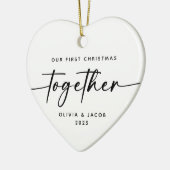 Onze Eerste Kerstmis Samen Koppel Hart Keramisch Ornament (Links)