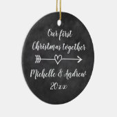 Onze eerste Kerstmis samen met aangepaste boomvers Keramisch Ornament (Rechts)