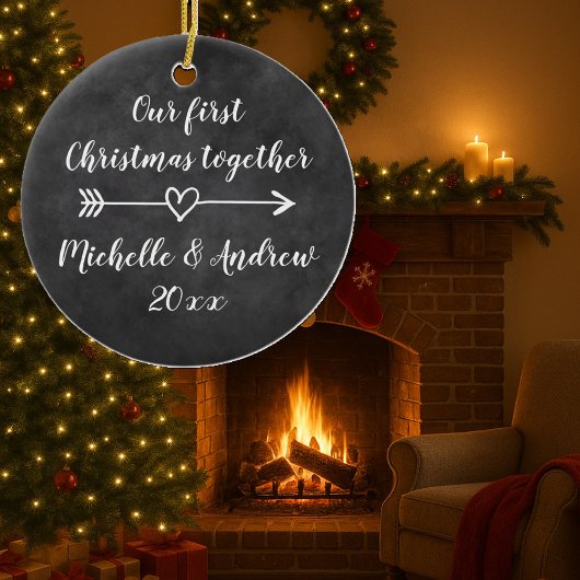 Onze eerste Kerstmis samen met aangepaste boomvers Keramisch Ornament