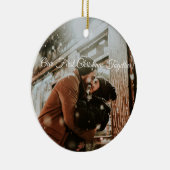 Onze eerste Kerstmis samen met de Aangepaste Foto Keramisch Ornament (Rechts)