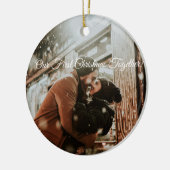 Onze eerste Kerstmis samen met de Aangepaste Foto Keramisch Ornament (Links)
