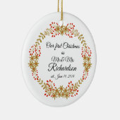 Onze eerste Kerstmis samen met de heer & mevrouw. Keramisch Ornament (Rechts)