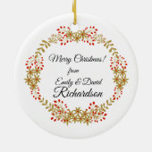 Onze eerste Kerstmis samen met de heer & mevrouw. Keramisch Ornament (Achterkant)