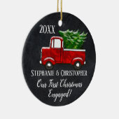 Onze eerste kerstmis samen met de  vrachtwagen keramisch ornament (Rechts)