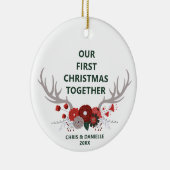 Onze eerste Kerstmis samen met gepersonaliseerde s Keramisch Ornament (Rechts)