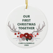 Onze eerste Kerstmis samen met gepersonaliseerde s Keramisch Ornament (Voorkant)