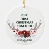 Onze eerste Kerstmis samen met gepersonaliseerde s Keramisch Ornament (Achterkant)