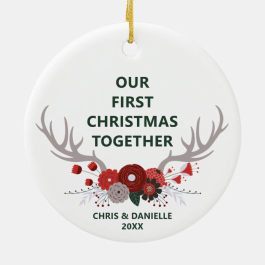Onze eerste Kerstmis samen met gepersonaliseerde s Keramisch Ornament (Achterkant)