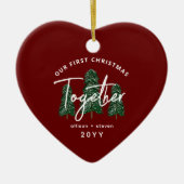 Onze eerste Kerstmis samen met koppels op maat Keramisch Ornament (Voorkant)