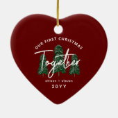 Onze eerste Kerstmis samen met koppels op maat Keramisch Ornament (Achterkant)