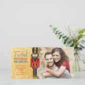 Onze eerste Kerstmis samen met Nutcracker Soldaat Feestdagenkaart (Staand voorkant)
