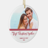 Onze eerste Kerstmis samen - Persoonlijke foto Keramisch Ornament (Rechts)