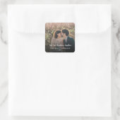 Onze eerste Kerstmis samen scriptfoto Vierkante Sticker (Tas)