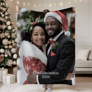 Onze Eerste Kerstmis Samen Sherpa Deken Foto