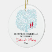 Onze eerste Kerstmis samen, siervogels Keramisch Ornament (Links)