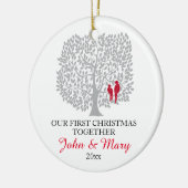 Onze eerste Kerstmis samen, siervogels Keramisch Ornament (Links)