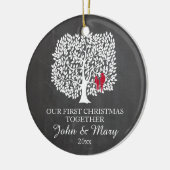 Onze eerste Kerstmis samen, siervogels Keramisch Ornament (Links)