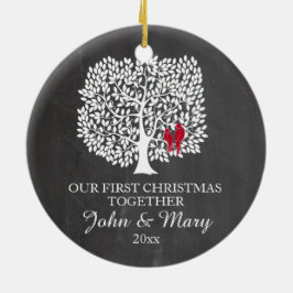 Onze eerste Kerstmis samen, siervogels Keramisch Ornament
