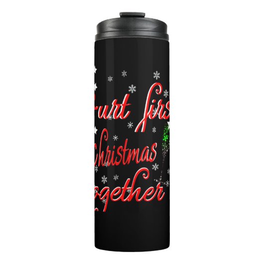 Onze eerste Kerstmis samen Vrolijk Kerstfeest Thermosbeker (Voorkant)