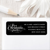 Onze Eerste Kerstmis Samen Witte Script Adres Etiket (Insitu)