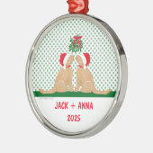 Onze Eerste Kerstmis Santa Honden Custom Ornament (Links)