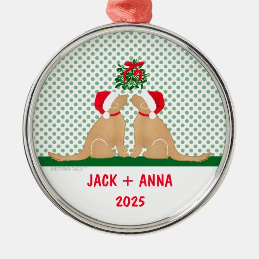 Onze Eerste Kerstmis Santa Honden Custom Ornament (Voorkant)