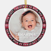 Onze eerste Kerstmis toen mama en papa twee foto's Keramisch Ornament (Voorkant)