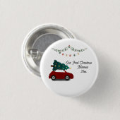 Onze eerste Kerstmis trouwde met Kerstmis rode aut Ronde Button 3,2 Cm (Voorkant /achterkant)