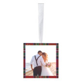 Onze Eerste Kerstmis Trouwfoto's Stewart Tartan Decoratie (Rechts)