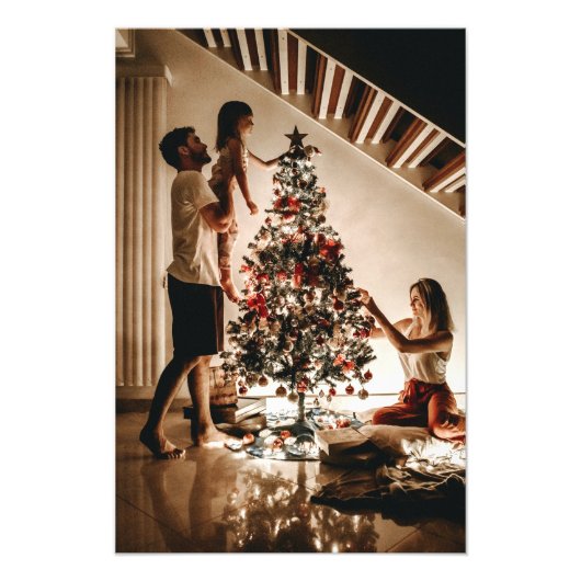 Onze Eerste Kerstmis Verloofde 2024 Bruiloft Foto Afdruk (Voorkant)