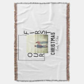 Onze Eerste Kerstmis voeg paar naam foto minimaal  Deken (Voorkant Verticaal)