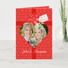 Onze eerste Kerstmis voor vrouw met aangepaste fot Feestdagen Kaart