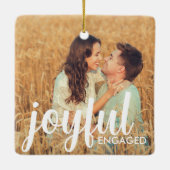 Onze eerste Kerstmis Vrolijk Betrokken Gift Keramisch Ornament (Achterkant)