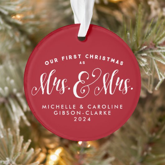 Onze eerste Kerstmis was net Mrs. en Mrs. Ornament (Boom)