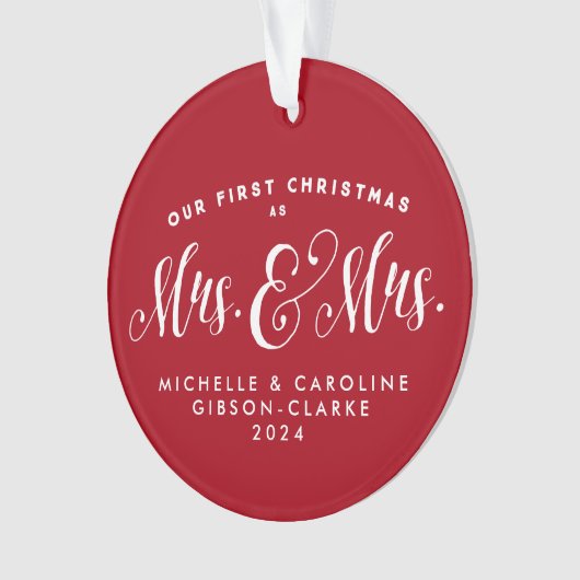 Onze eerste Kerstmis was net Mrs. en Mrs. Ornament (voorkant)