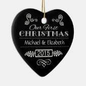 Onze eerste Kerstmis - Zwarte Kerst - het Hart van Keramisch Ornament (Rechts)