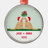 Onze eerste Kerstmishonden Custom Ornament (Voorkant)