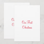 Onze eerste kerstnaam en familiefoto feestdagenkaart (Voorkant / Achterkant)