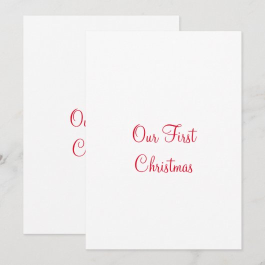 Onze eerste kerstnaam en familiefoto feestdagenkaart (Voorkant / Achterkant)