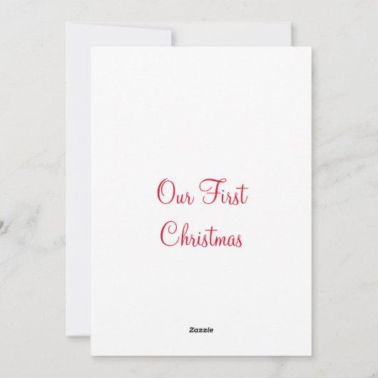 Onze eerste kerstnaam en familiefoto feestdagenkaart (Achterkant)