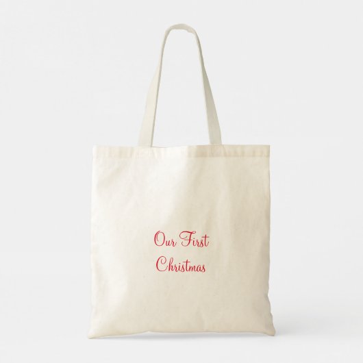 Onze eerste kerstnaam en familiefoto tote bag (Achterkant)