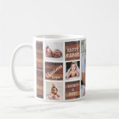 Onze eerste kerstnieuwe vader 7 Foto Collage Wood Koffiemok (Links)